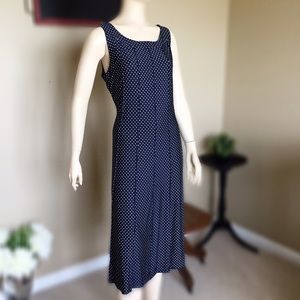 Navy Polka Dot A-Line Dress