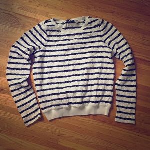 Anthropologie Size XS Striped Shirt, Cream / Black
