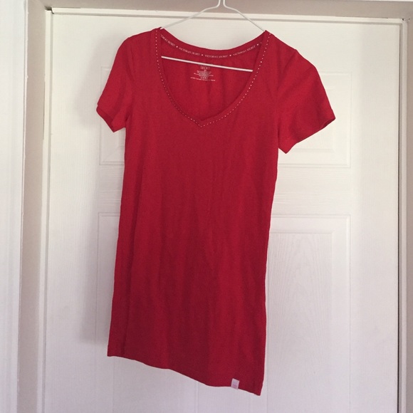 Victoria's Secret Red Shirt w/ Stones