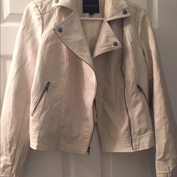 Rock n republic faux leather jacket off white