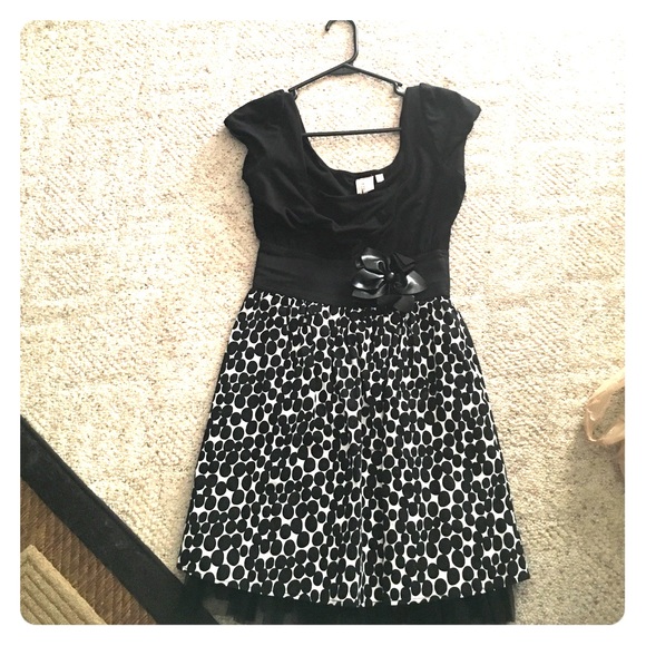 Black and white polka dot dress