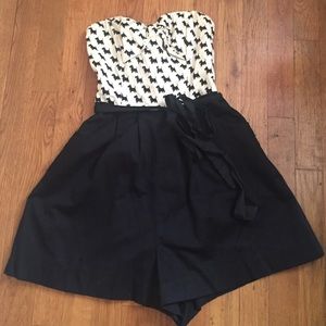 Anthropologie Romper with Scottie dog print.