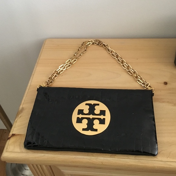 Authentic Tory Birch Black Patent Leather Bag