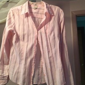 Stripe long sleeve light weight blouse