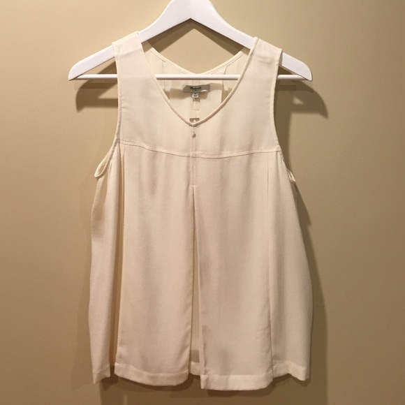 MADEWELL NWT off white blouse V front tank top 6
