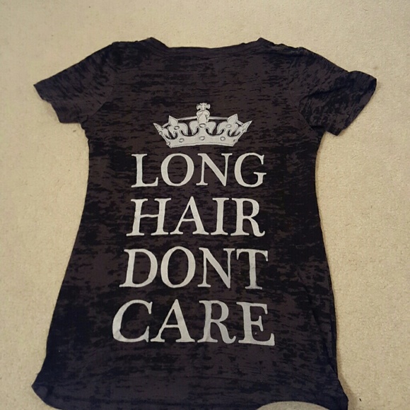 Long hair don't care burnout tee