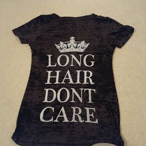 Long hair don't care burnout tee