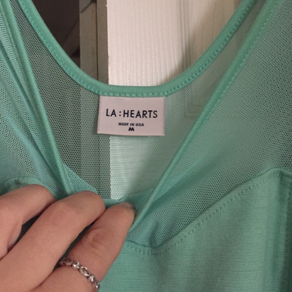 L.A. Hearts sea-foam green mini dress - Picture 3 of 4