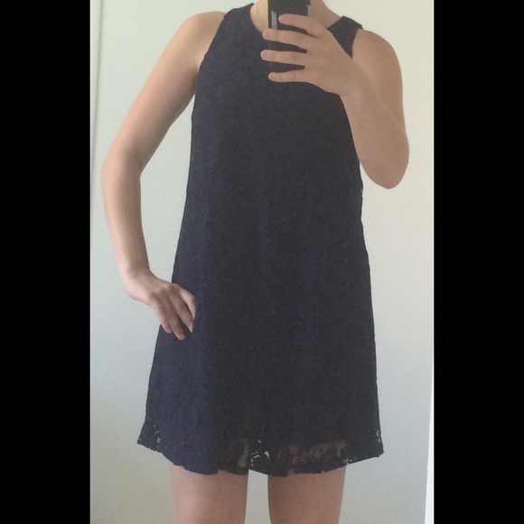 Dark blue lace flowy dress