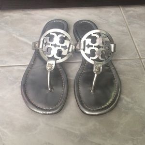 TORY BURCH MILLER SILVER SANDALS