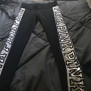 Pink/Victoria Secret: Black Yoga Pants