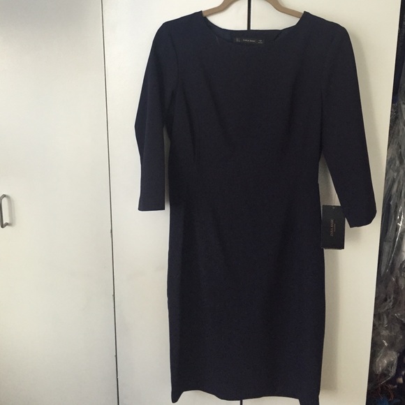 Zara Navy 3/4 Sleeves Dress