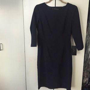 Zara Navy 3/4 Sleeves Dress