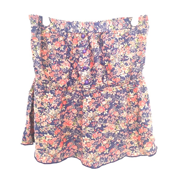 Vintage look tube top with pretty floral print