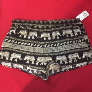 Ornate Elephant Print Shorts