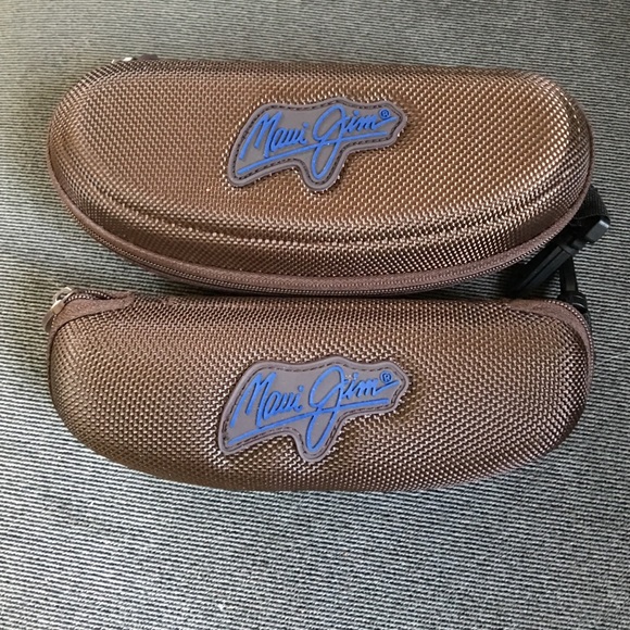 2 MAUI JIM Brown  Zippered Sunglasses Cases
