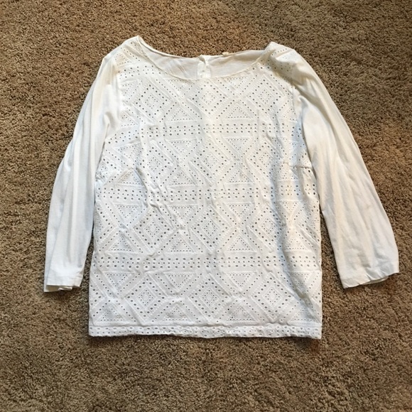 Jcrew white lace top