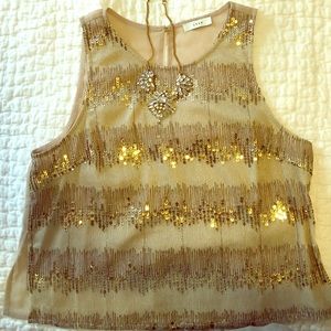 Gold sequined top!