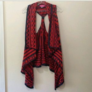 Orange & Navy Knit Vest