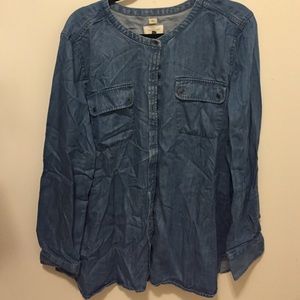 Oversized denim button down