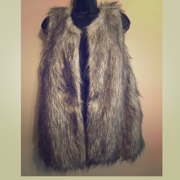 Hot & Delicious Jackets & Blazers - Hot & Delicious Gray Faux Fur Vest Sz L.