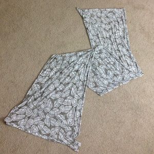 Neutral butterfly patterned scarf