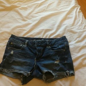 AEO distressed denim shorts