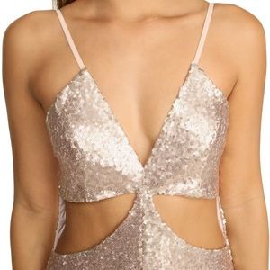 Rose Cutout Sequin Jumpsuit