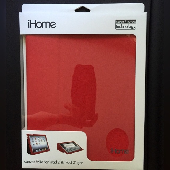 iHome Red Canvas Folio Case for iPad 2 & 3