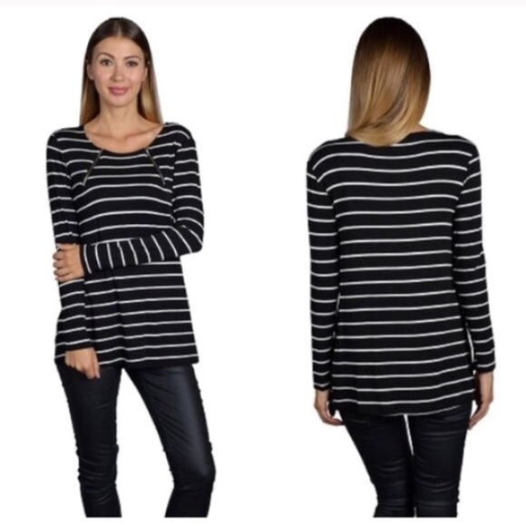 LAST ONE! B/W striped top - Picture 3 of 3