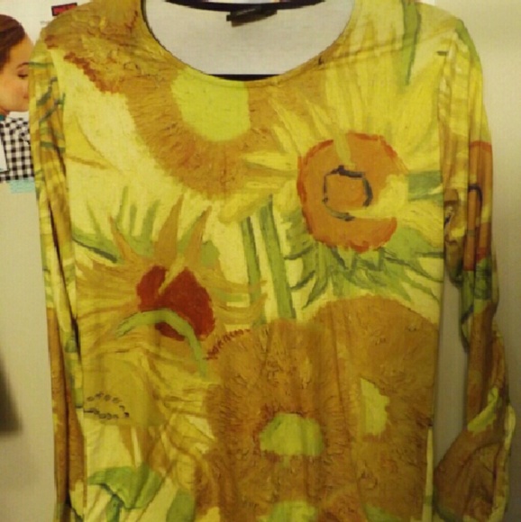 Green and Yellow Sunflower Shirt