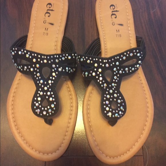 NWOT- Black Sequin Sandals