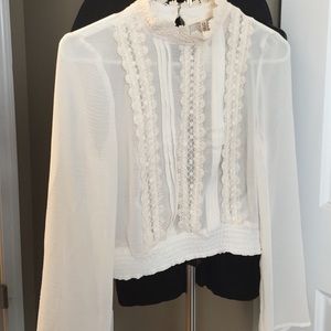 H&M Sheer Ivory Blouse