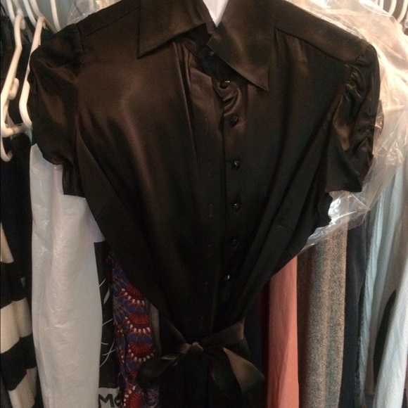 Bebe black medium silk shirt
