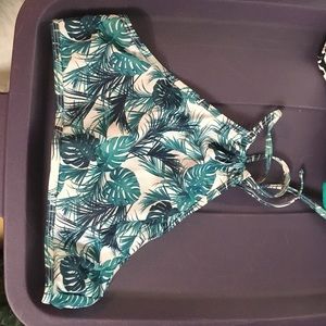 Hawaiian print high neck bikini top