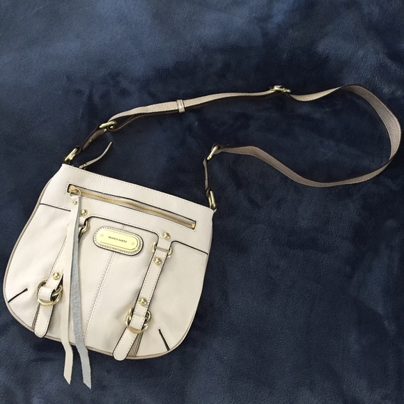 NWOT White Leather Crossbody with Gold Hardware - Picture 2 of 6