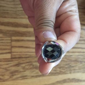 Lia Sophia Sterling silver ring with onyx stone