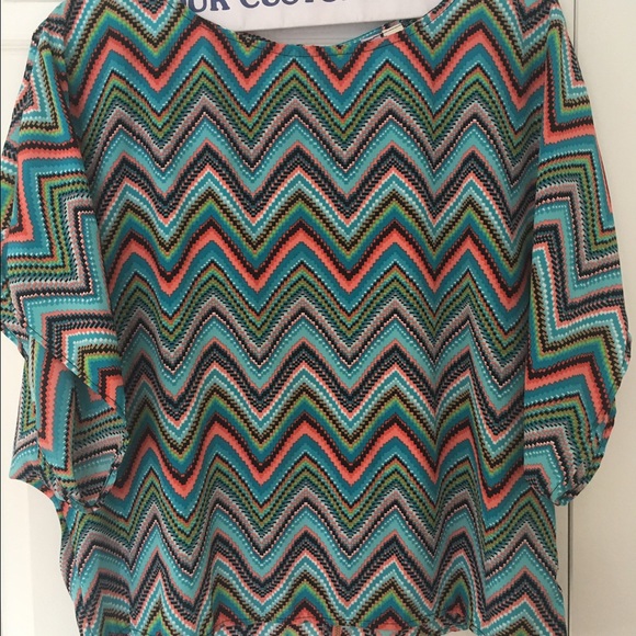 Multi colored Zig Zag Top