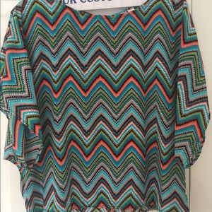 Multi colored Zig Zag Top