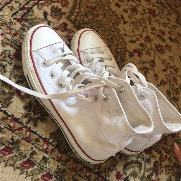 White high-top converse