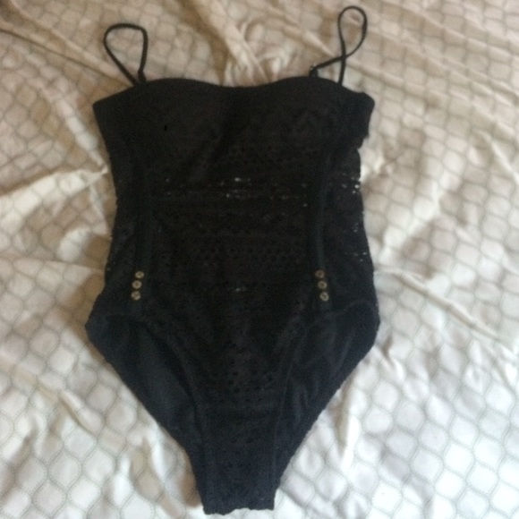 Black crochet swimsuit