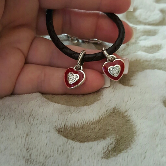 Brighton ~ 1 Red Enamel & Crystal Heart Charm - Picture 3 of 3