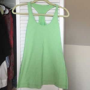 Lululemon green and white gingham tank top