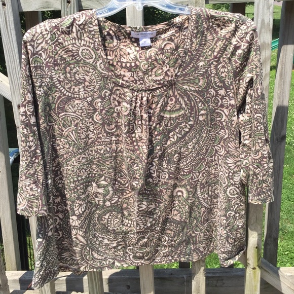 Liz Claiborne 3/4 length sleeve blouse
