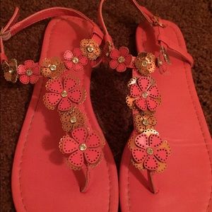 Floral embellished sandals