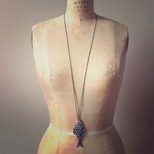 Silver fish pendant necklace