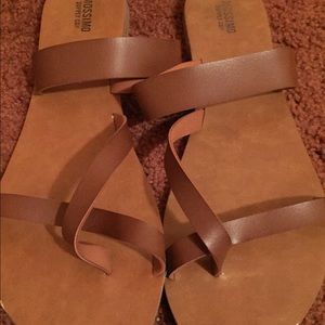 Beige leather sandals