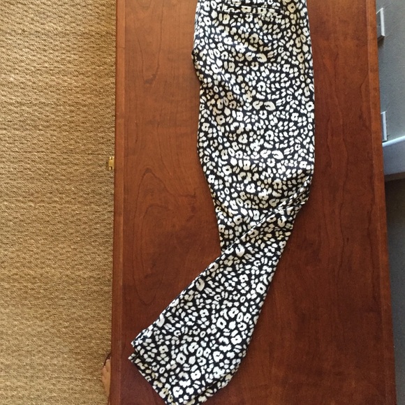 Black / white leopard BR Sloan slim fit pants. 2S