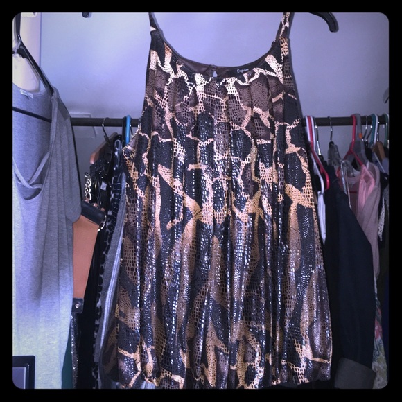Cheetah print dressy Metallic Tank Blouse - Picture 1 of 4