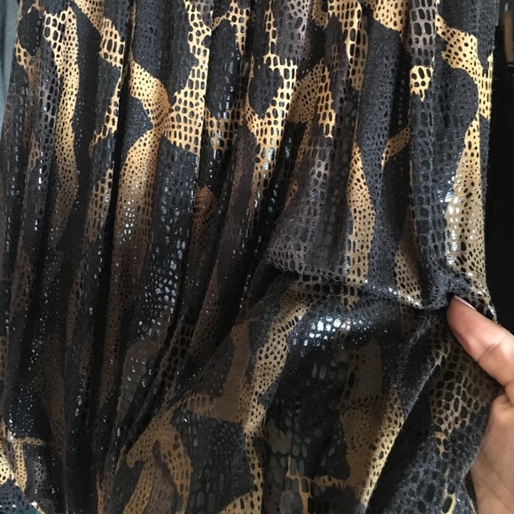 Cheetah print dressy Metallic Tank Blouse - Picture 3 of 4